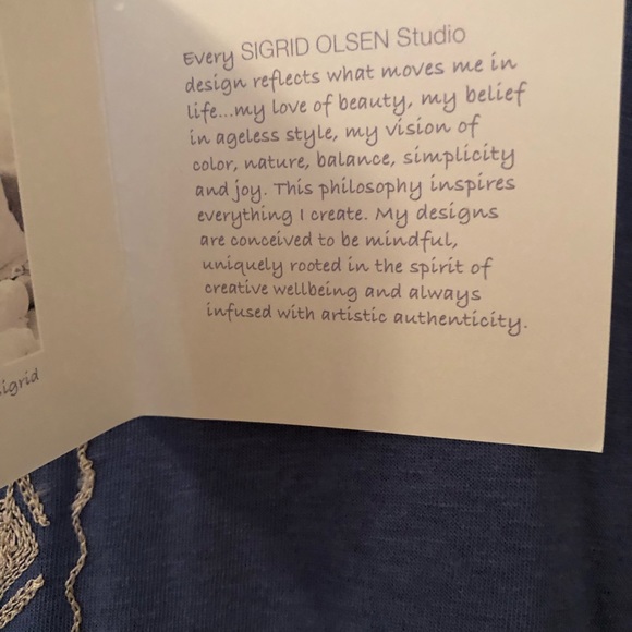 NWT Top Sigrid Olsen Long Sleeve Embroidered - Picture 5 of 7